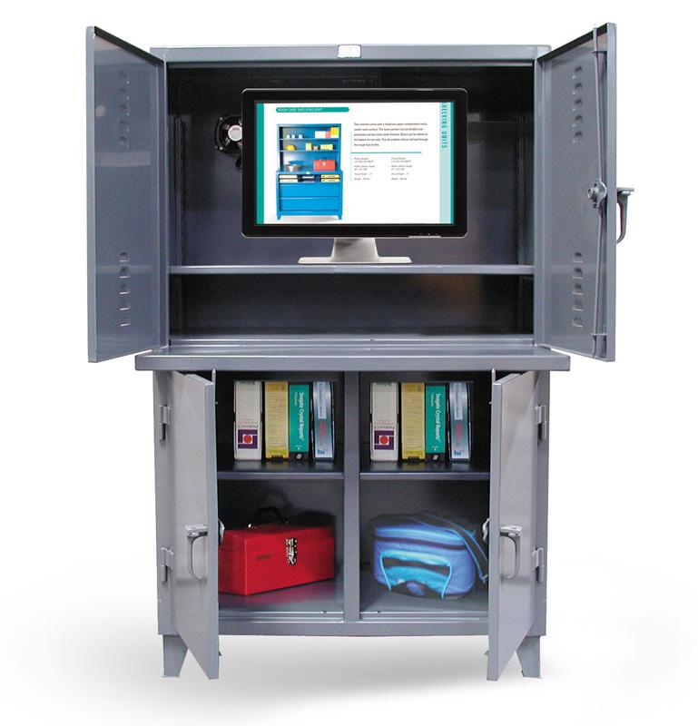 46-CC-243 | Industrial computer cabinet, 3 compartments, 48'' x 24'' x 78'' image 1