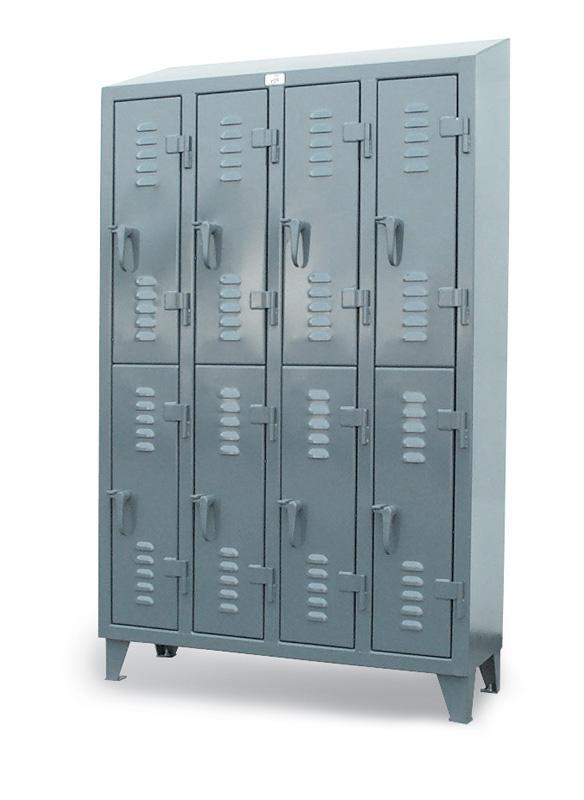 46-18-2TSL-SL | Industrial locker slope top, 8 compartments, 50'' x 18'' x 85'' image 1