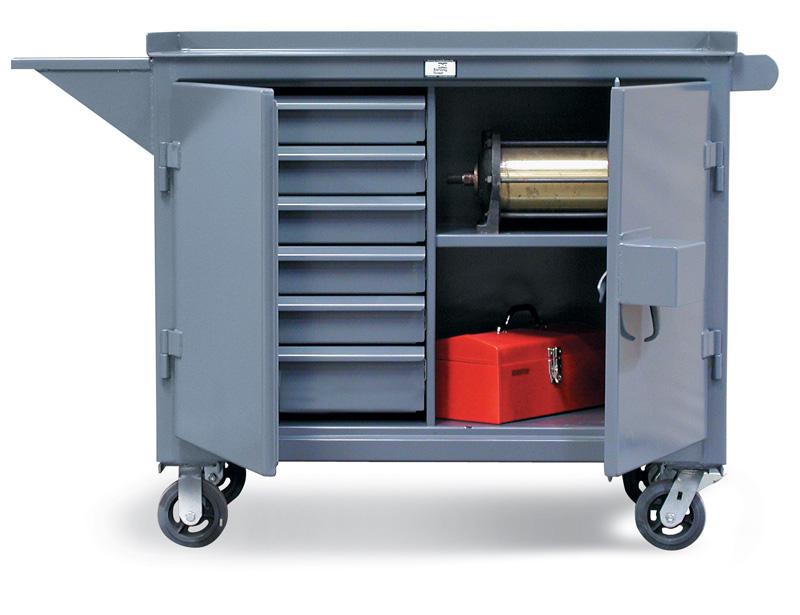 4-TC-VS-241-6/5DB-LG | 6 drawer Maintenance Cart with vise shelf and lock guard, 2000 lb capacity, 48 x 24 x 36 in. image 1