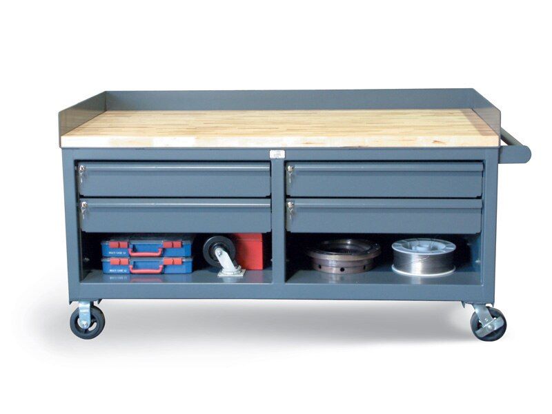 42.2-360-CSU-4DB-CA | 4 drawer Mobile Workbench with maple top and keylock, 400 lb capacity, 48 x 36 x 26 in. image 1