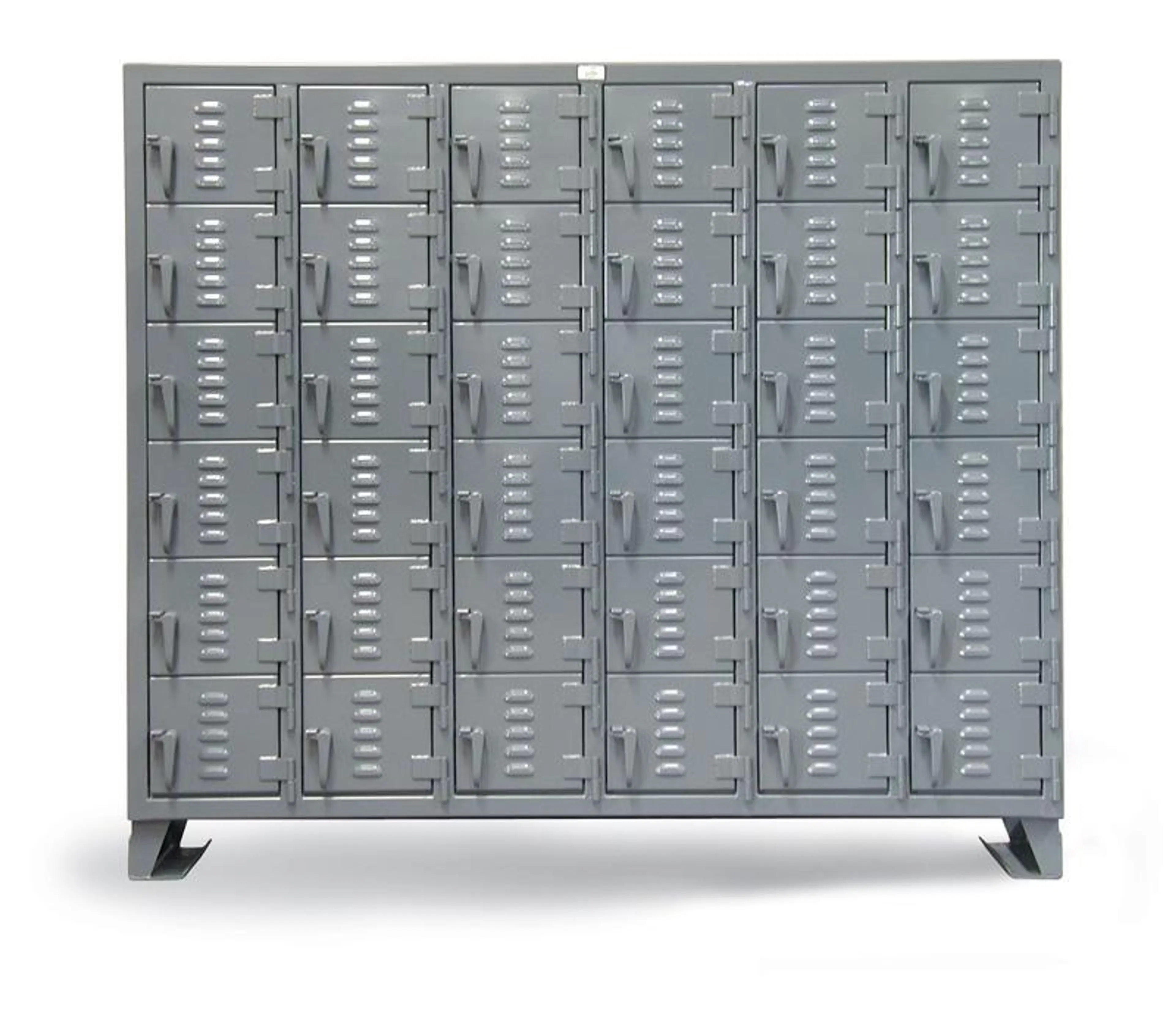 7.56-36D-180 | 6-tier, 36 compartment industrial locker, 89'' x 18'' x 78''