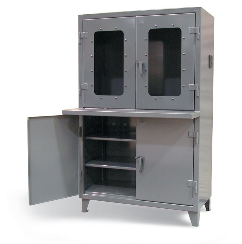 46-CC-LD-242ES | Multifaceted Computer Cabinet with See-Thru Top image 1