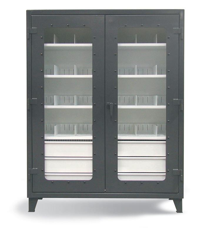 56-LD-244-6/5DB-24DIV | Clear view storage cabinet w/ 6 drawers, dividers, 60'' x 24'' x 78'' image 1