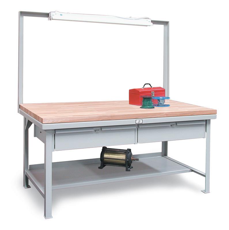 T7236-FL-2DB-MT | Overhead Light Shop table, 10000 lb. capacity image 1