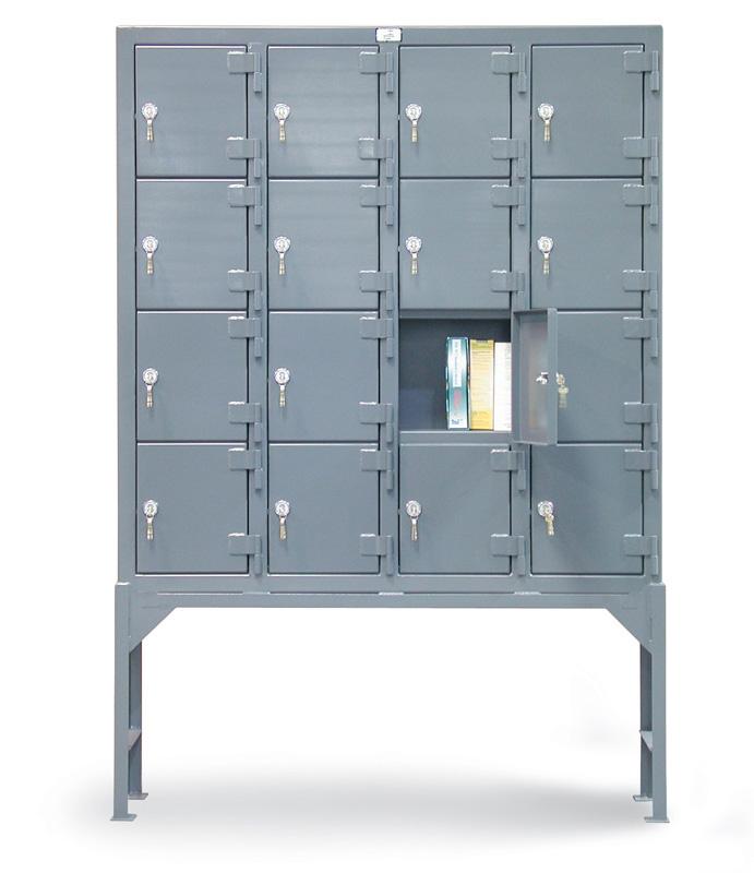 54-16D-120CL | Industrial locker, 16 key lock compartments, 58'' x 12'' x 84-1/4'' image 1