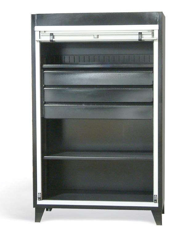 RU-15529 | Roll-up storage cabinet, 3 drawers, 48'' x 24'' x 78'', 2400 lb cap image 1