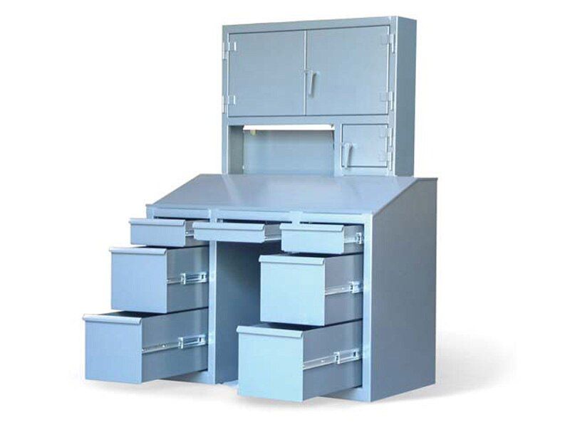 SD-15308 | Shop Desk with Drawers, Upper Compartment and Lights, 400 lb. capacity image 1