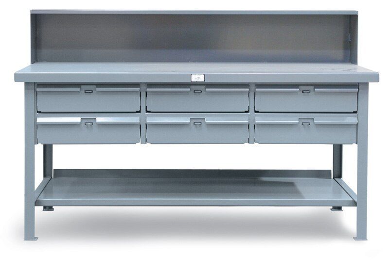 T7236-RS-6DB | 6 drawer Shop Table with riser shelf 10000 lb capacity, 72 x 36 x 34 in. image 1
