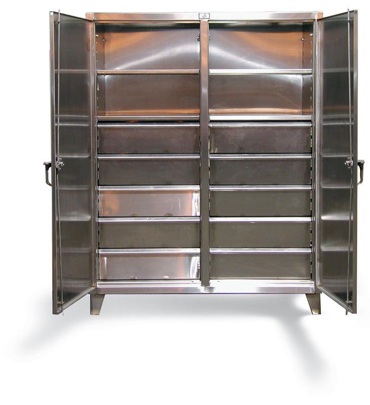 35-DS-246SS | 3 shelf Stainless Steel Double-Shift Cabinet, 950 lb capacity, 36 x 24 x 60 in. image 1