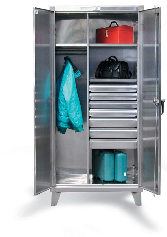 45-W-242-7DB-SS | Stainless Steel Uniform Cabinet with 1 shelf and 7 drawers, 48 x 24 x 60 in. image 1
