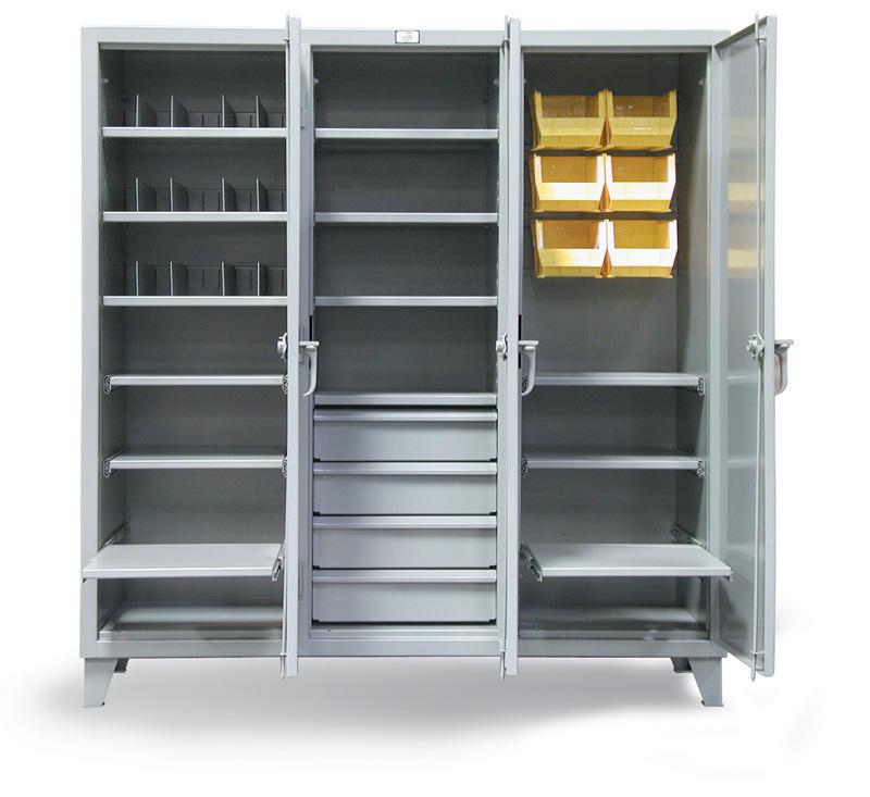66-MS-244-3APH-6B-4DB-6SOS | Triple-shift industrial cabinet w/ multi-storage, 74''x 24'' x 72'' image 1
