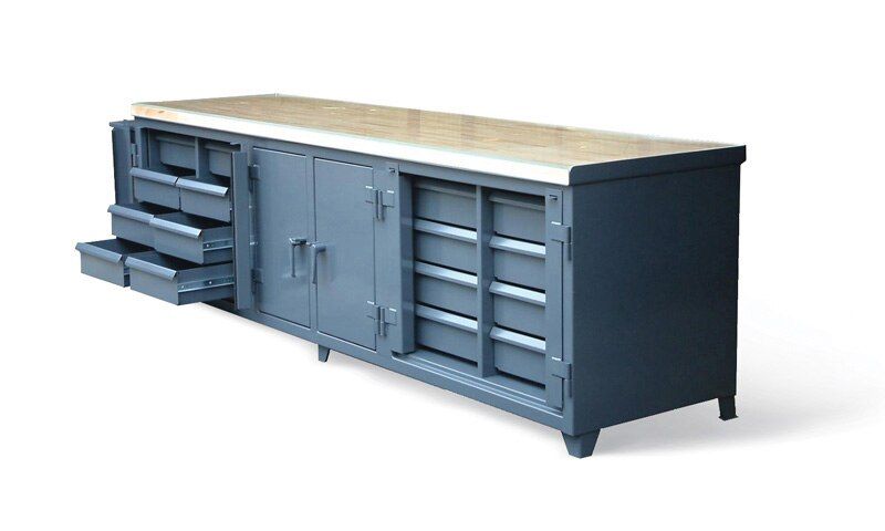 103.1-300-MT-LT-VS-16DB-LB | 16 drawer Workbench with maple top, 400 lb capacity, 120 x 30 x 34 in. image 1
