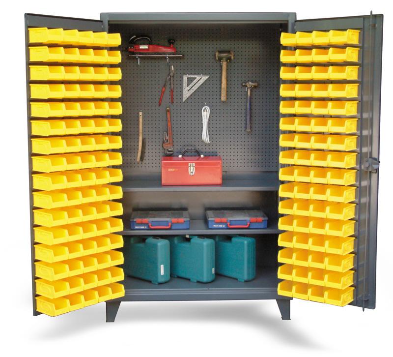 36-BS-PB-242 | Tool storage bin cabinet, 2 shelves, pegboard, 36'' x 24'' x 78'', 4740 lb cap image 1