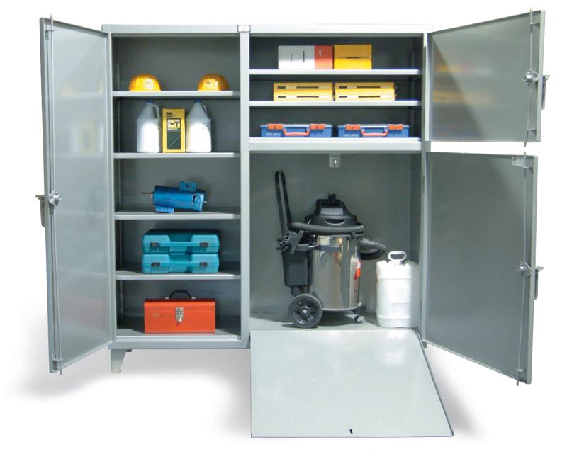 66-DS-247/Ramp | Janitorial storage cabinet w/ vac door and ramp, 72'' x 24'' x 78'' image 1