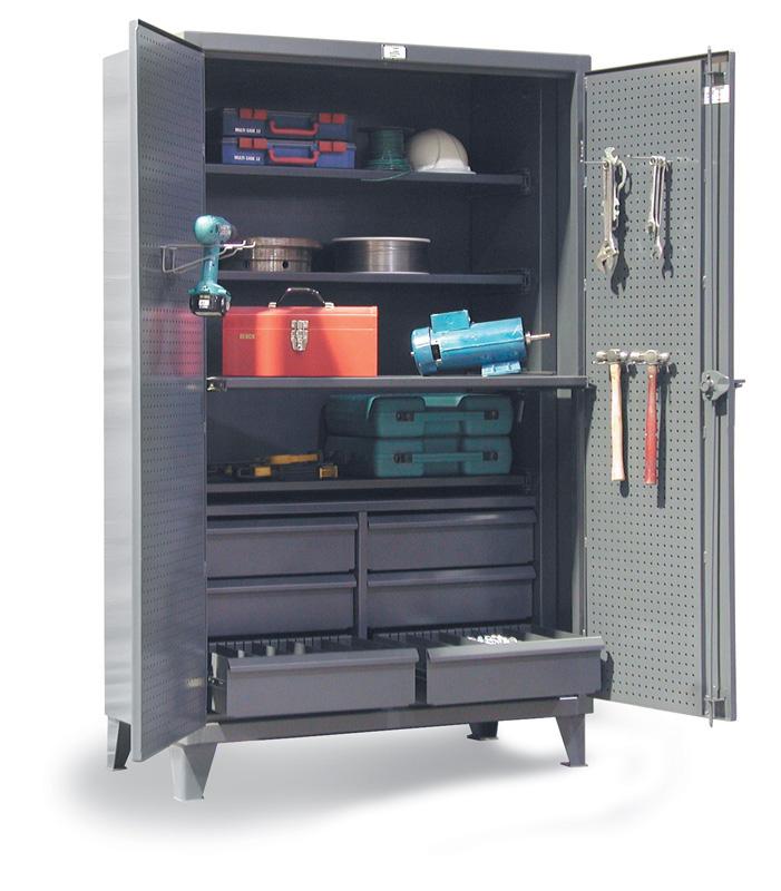 46-PB-244SOS-6/5DBPH | Industrial tool cabinet, 6 drawers, slide out shelves, 48'' x 24'' x 78'' image 1