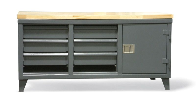 WB-15324 | 6 drawer Workbench with paddle handle, 400 lb capacity, 72 x 36 x 28 in. image 1