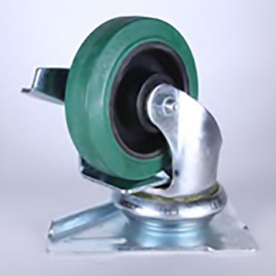655255 | 5 in. Triangular Top Plate Caster - Green w/Brake image 1