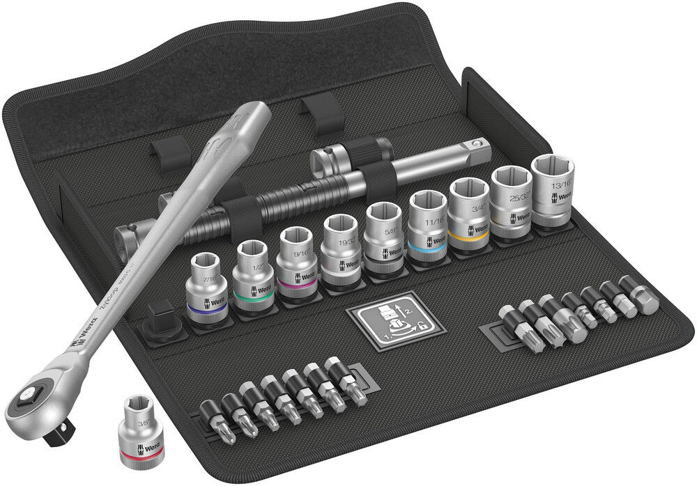 05004080001 | 25 Pcs Ratchet Set Push-Through Square Imperial, 8100 Sc 10 Zyklop Metal Ratchet Set. Imperial 1/2 image 1