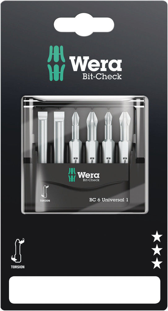 05073635001 | Bit-Check 6 Universal 1 Sb Bits For Slotted/Phillips/Pozidriv Screws image 1