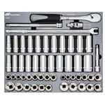 54 Piece 1/2 Inch Drive SAE/Metric Master Socket and Accessory Set thumbnail 3