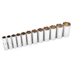 12 Piece 1/2 Inch Drive Deep Socket Set - SAE 6-Pt thumbnail 3