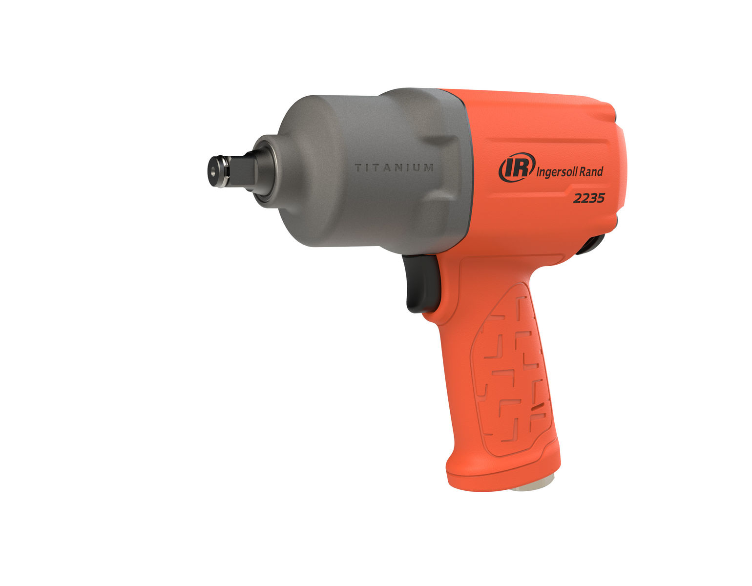 1/2" Air Impact Wrench, 1350 ft-lb Torque, Titanium Hammercase, Friction Ring Retainer, Pistol, Orange