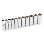 11 Piece 3/8 Inch Drive Deep Socket Set - Metric 6-Pt thumbnail 4