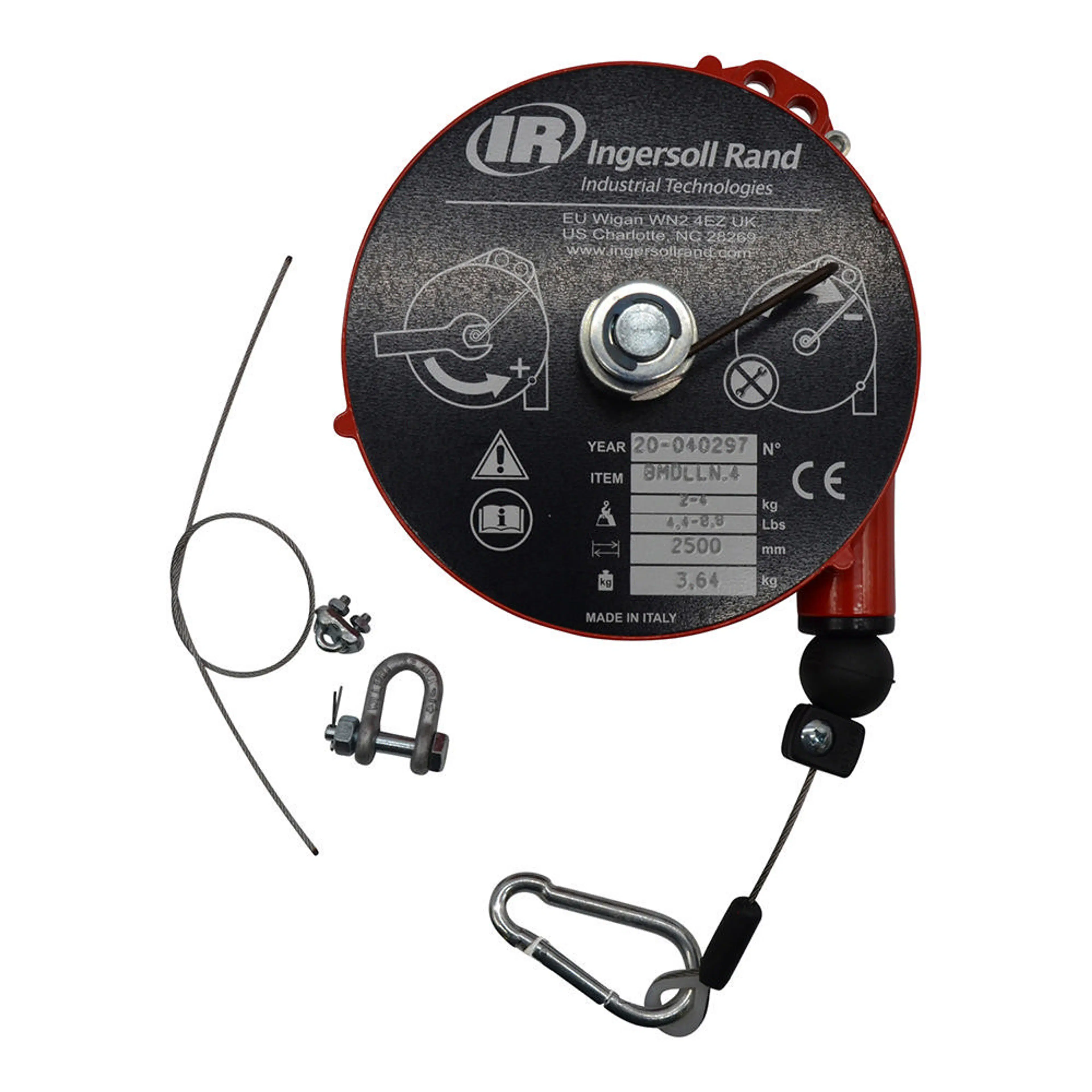 BMDLLN-4 | Locking Cable Spring Balancer, 4.4-8.8 lb Capacity, 8.2 ft. Lift
