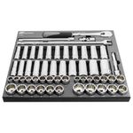 54 Piece 1/2 Inch Drive SAE/Metric Master Socket and Accessory Set thumbnail 5