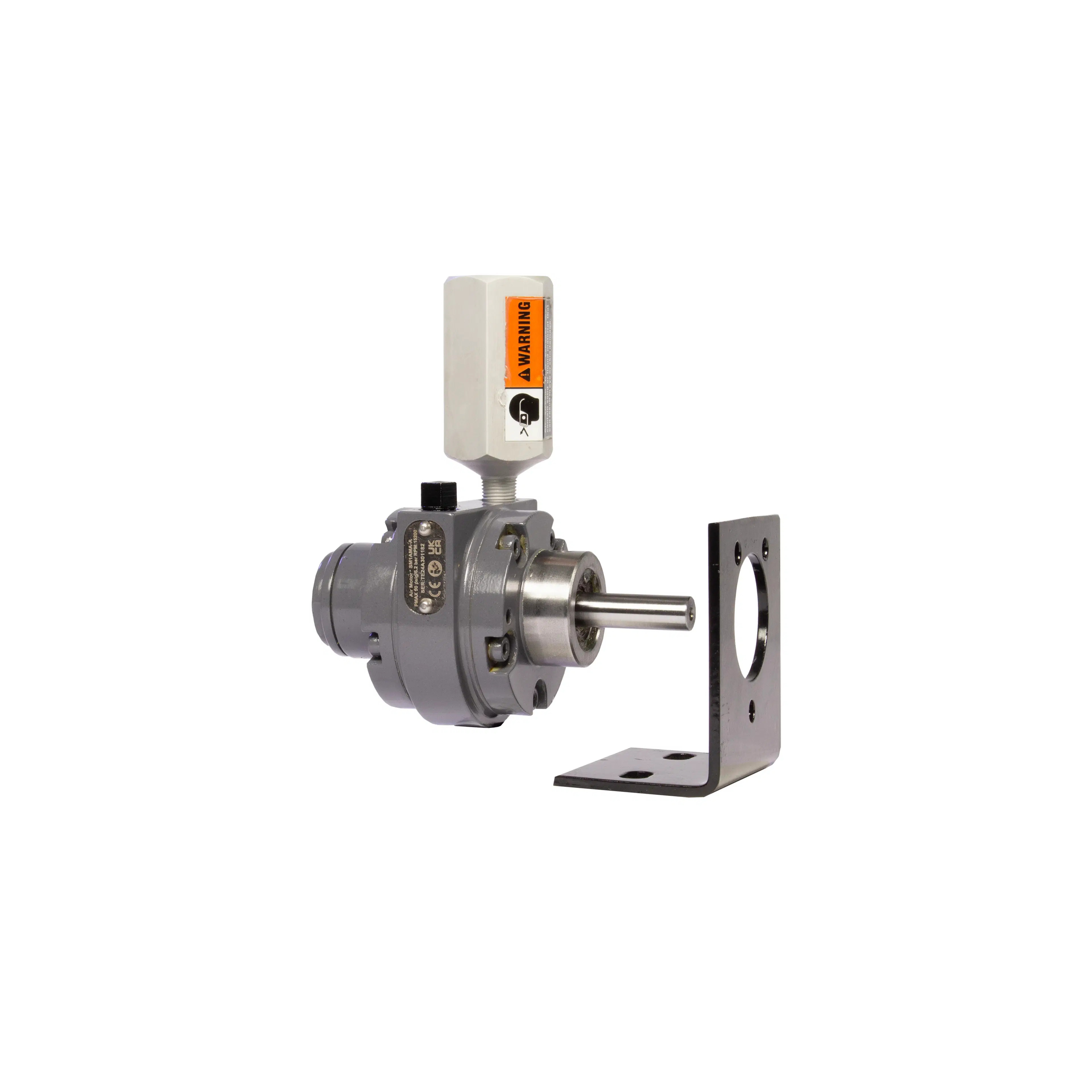 SM1AMA-A | Lube-Free Multi-Vane Air Motor, 3/8 Round Keyless, 0.45HP, 0.4ft-lb, 15000 RPM, Foot/Face/Hub Mount