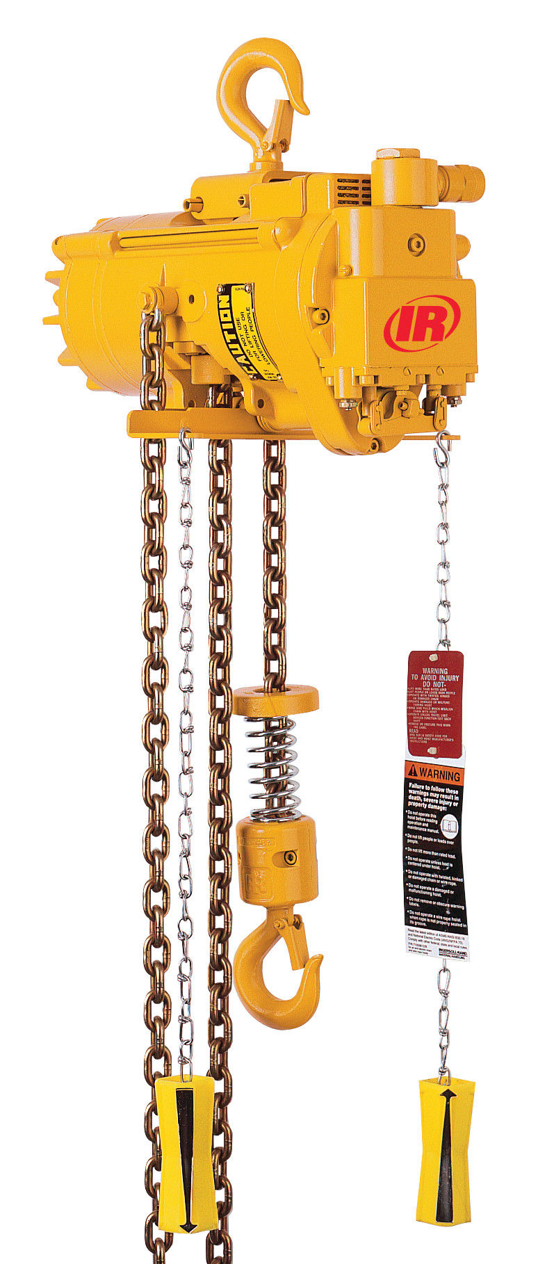 ML1000K-2C10-C6 | Air Chain Hoist, 2200 lbs, Pendant ctrl, Swivel top took, 10 ft, lower steel snap hook image 1