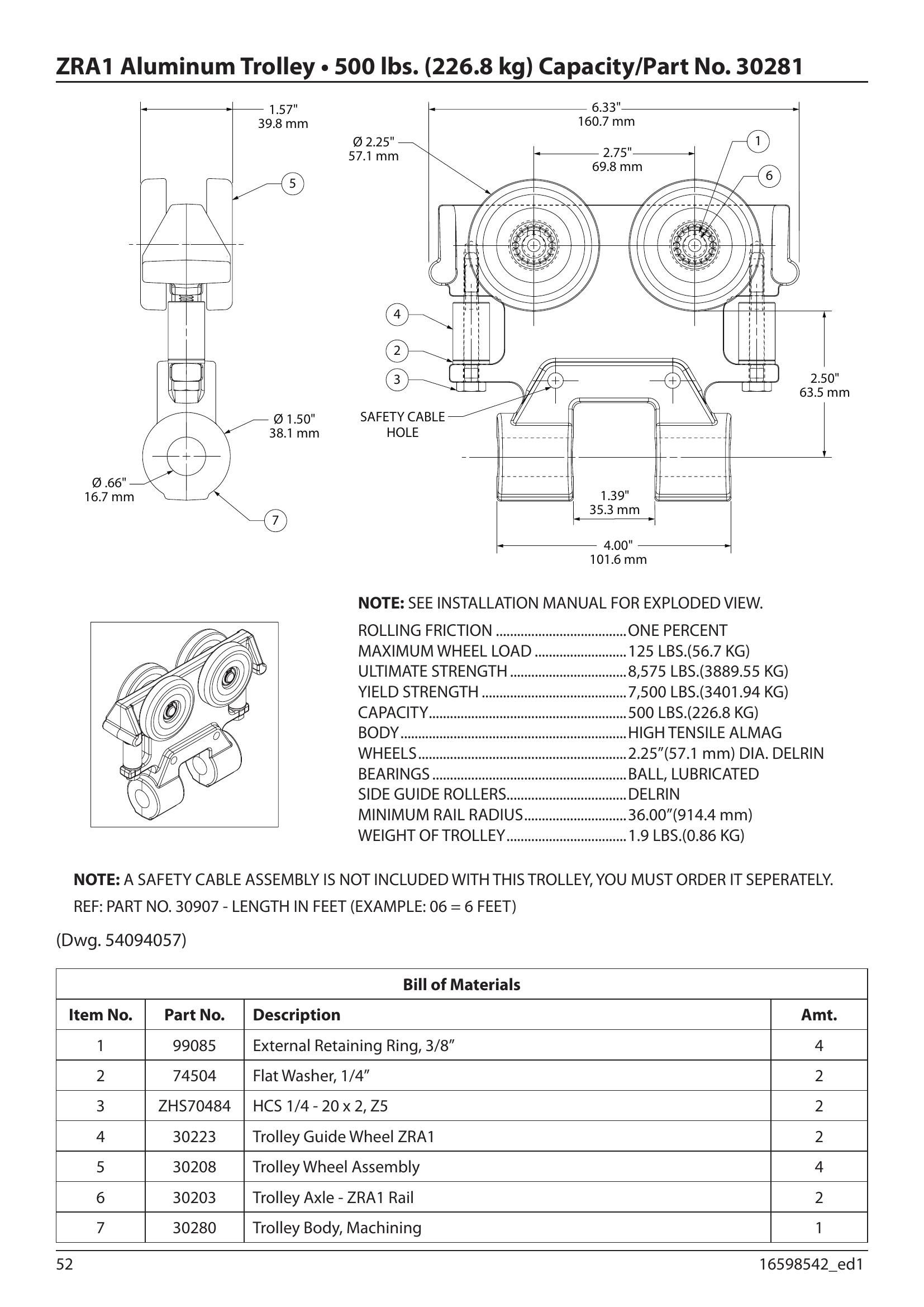 30281 | Trolley-500# Cap-For Zra1 image 1