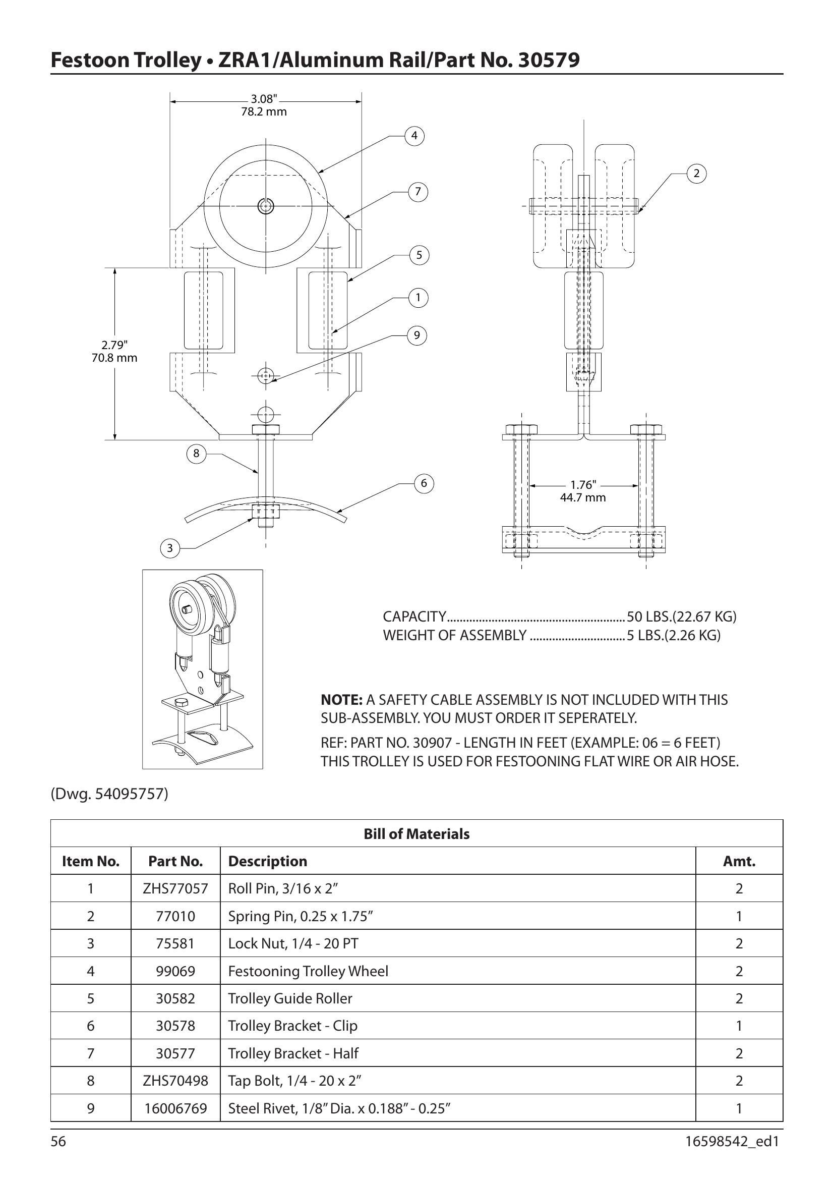 30579 | FESTOONING TROLLEY-ZRA1 RAIL image 1