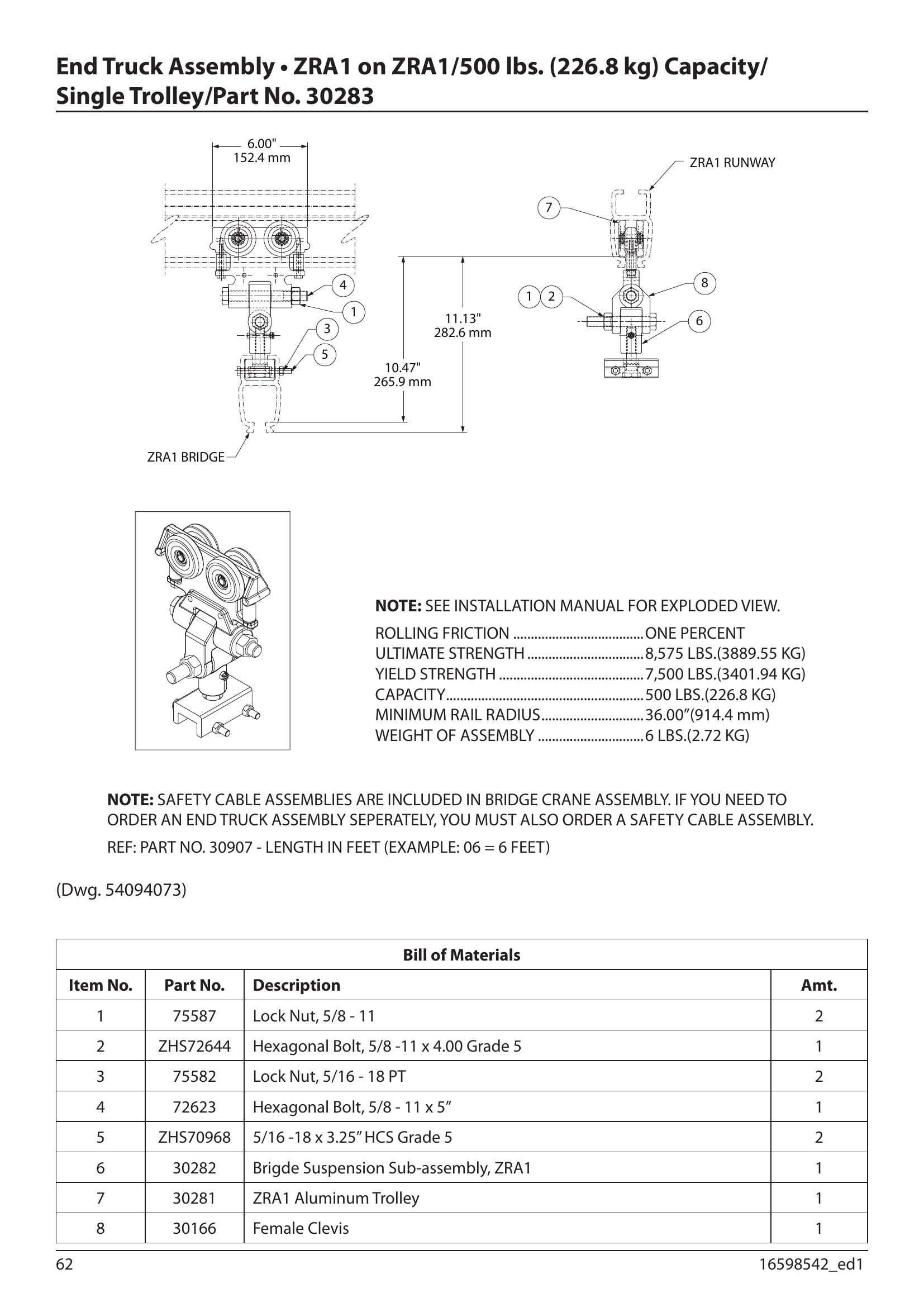 30283 | End Truck-Single-Zra1-500#
(Non-Returnable/ Non-Refundable) image 1