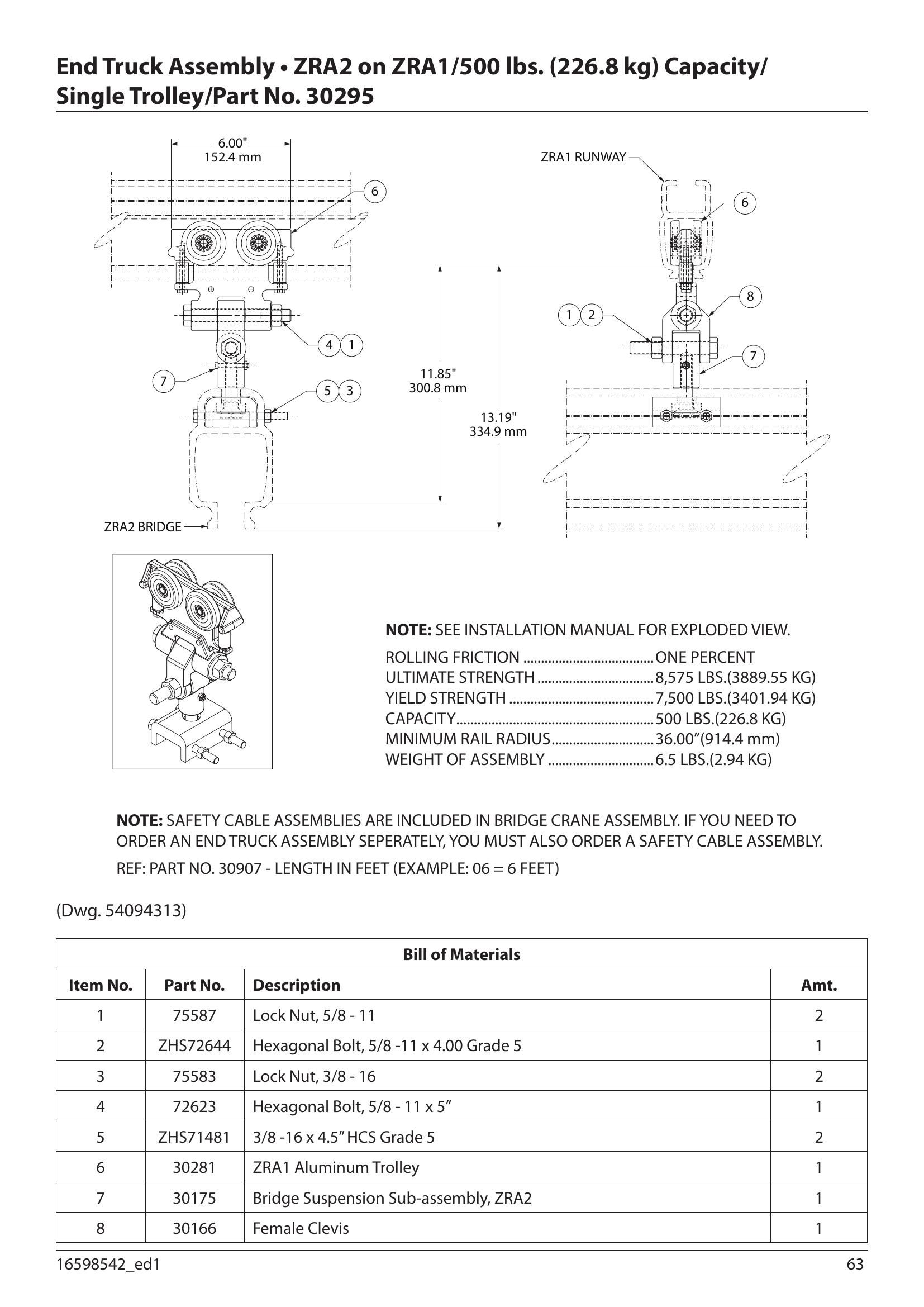 30295 | End Truck-Sngl-Zra2/A1-500#(A) image 1