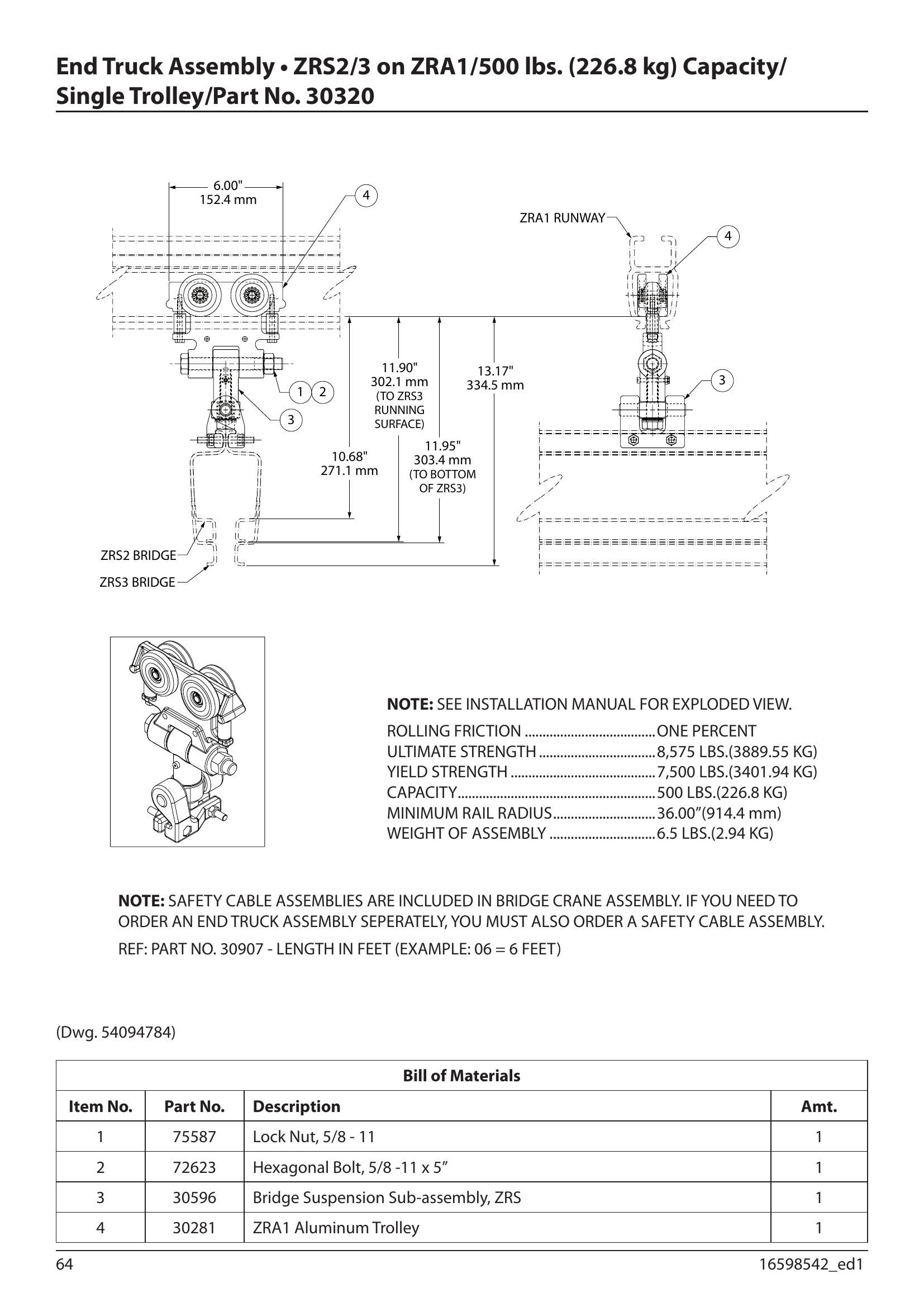 30320 | End Truck-Sngl-Zrs2/A1-500#(A) image 1