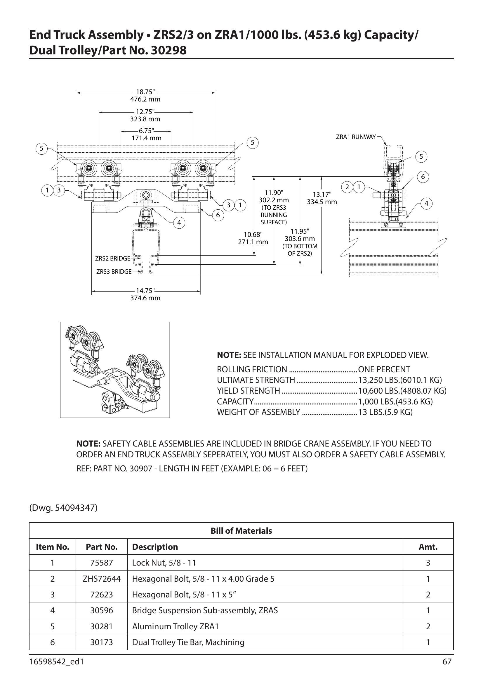 ZHS30298 | End Truck-Dl-Zrs2/A1 1000# image 1