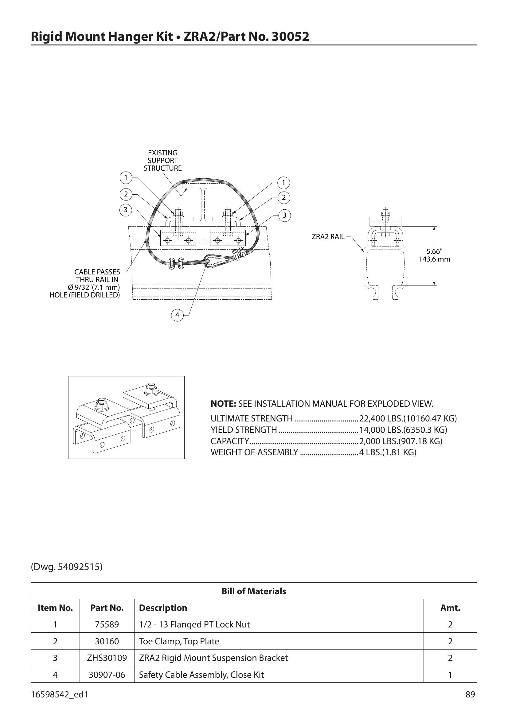 30052 | Rigid Mount Kit-Zra2 Rail image 1