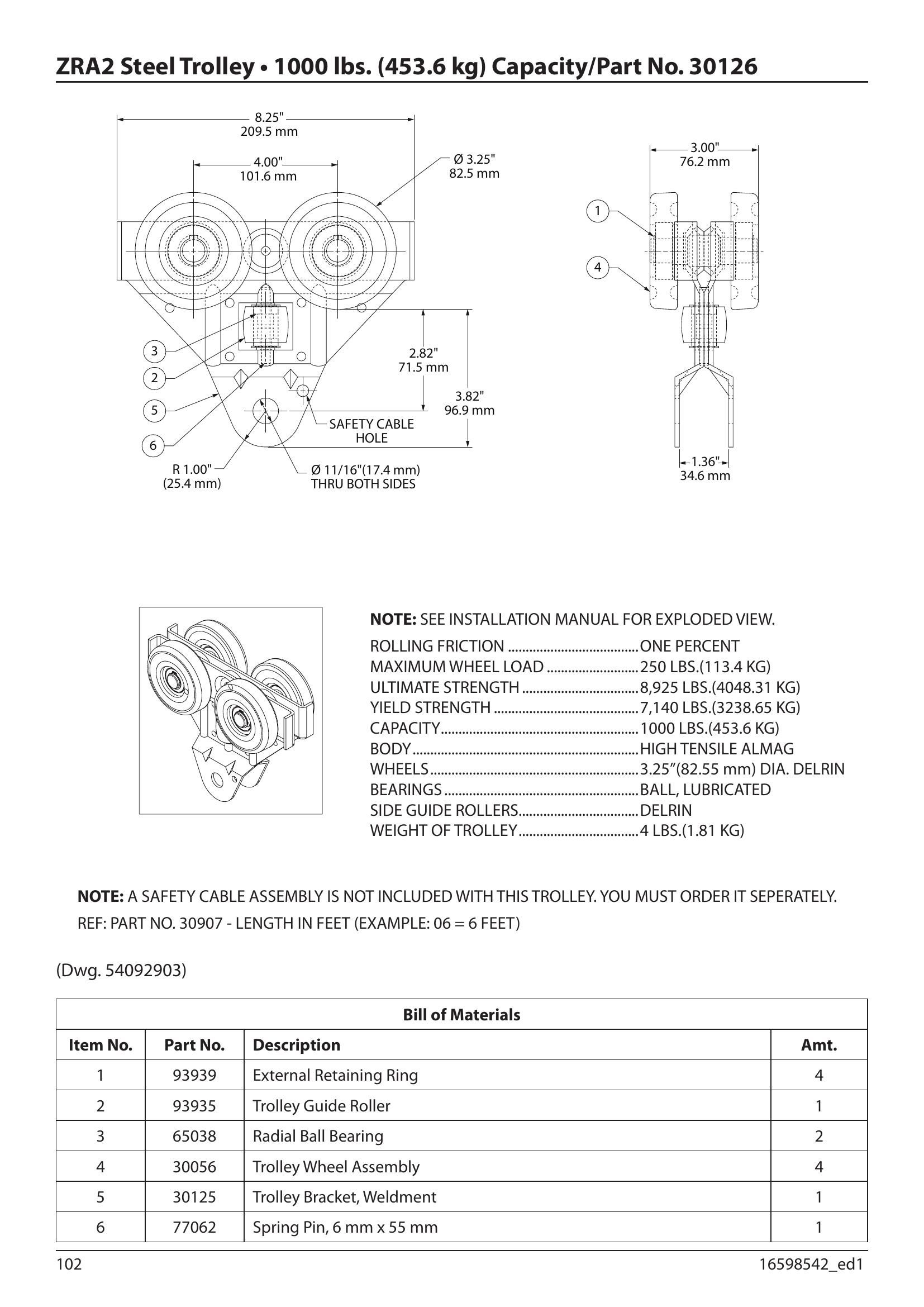 30126 | Trolley-1000# Cap-For Zra2 image 1