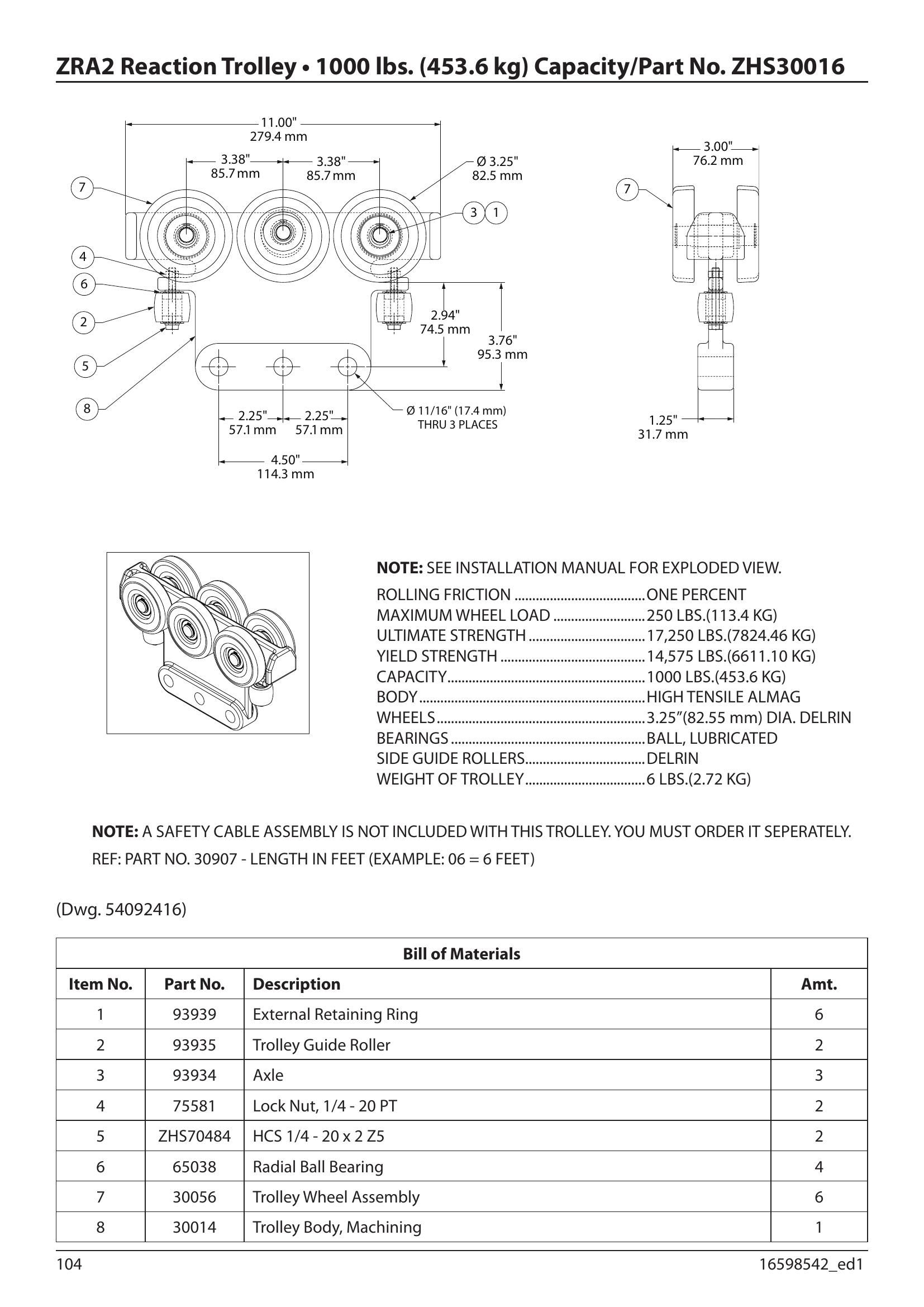 ZHS30016 | Trolley-Reaction-Zra2 Rail image 1