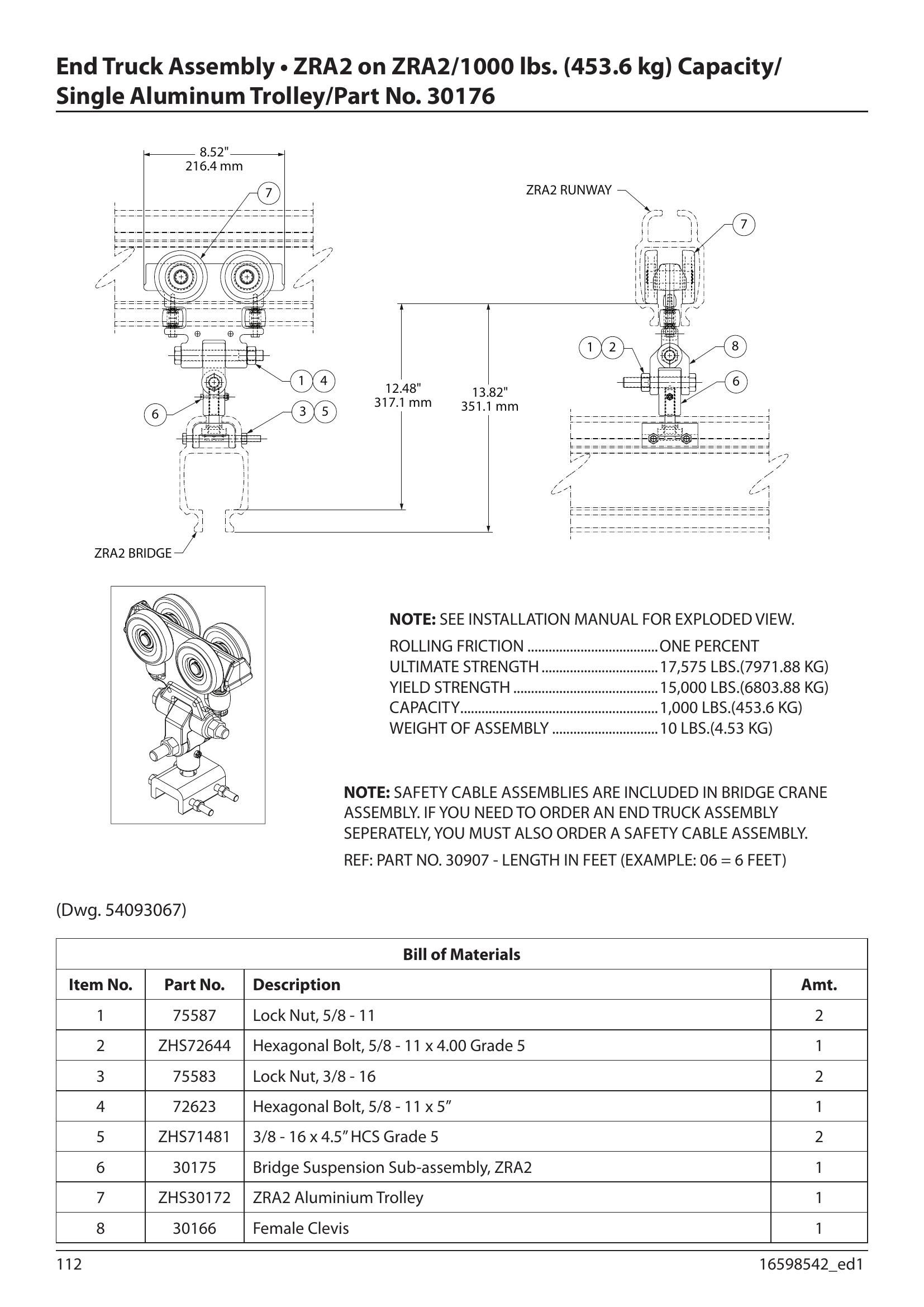 30176 | End Truck-Sngl-Zra2 1000# image 1