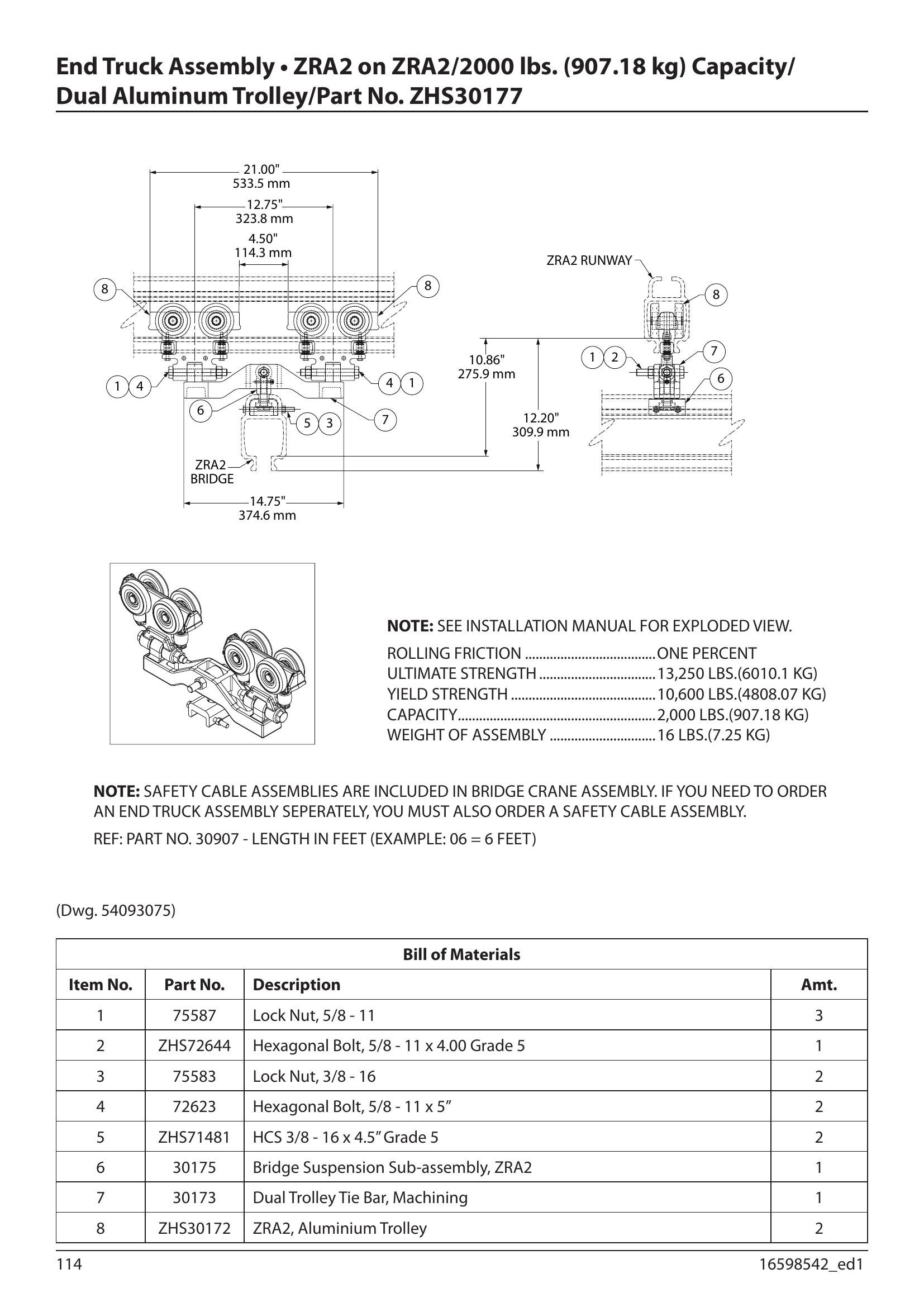 ZHS30177 | End Truck-Dual-Zra2 2000# image 1