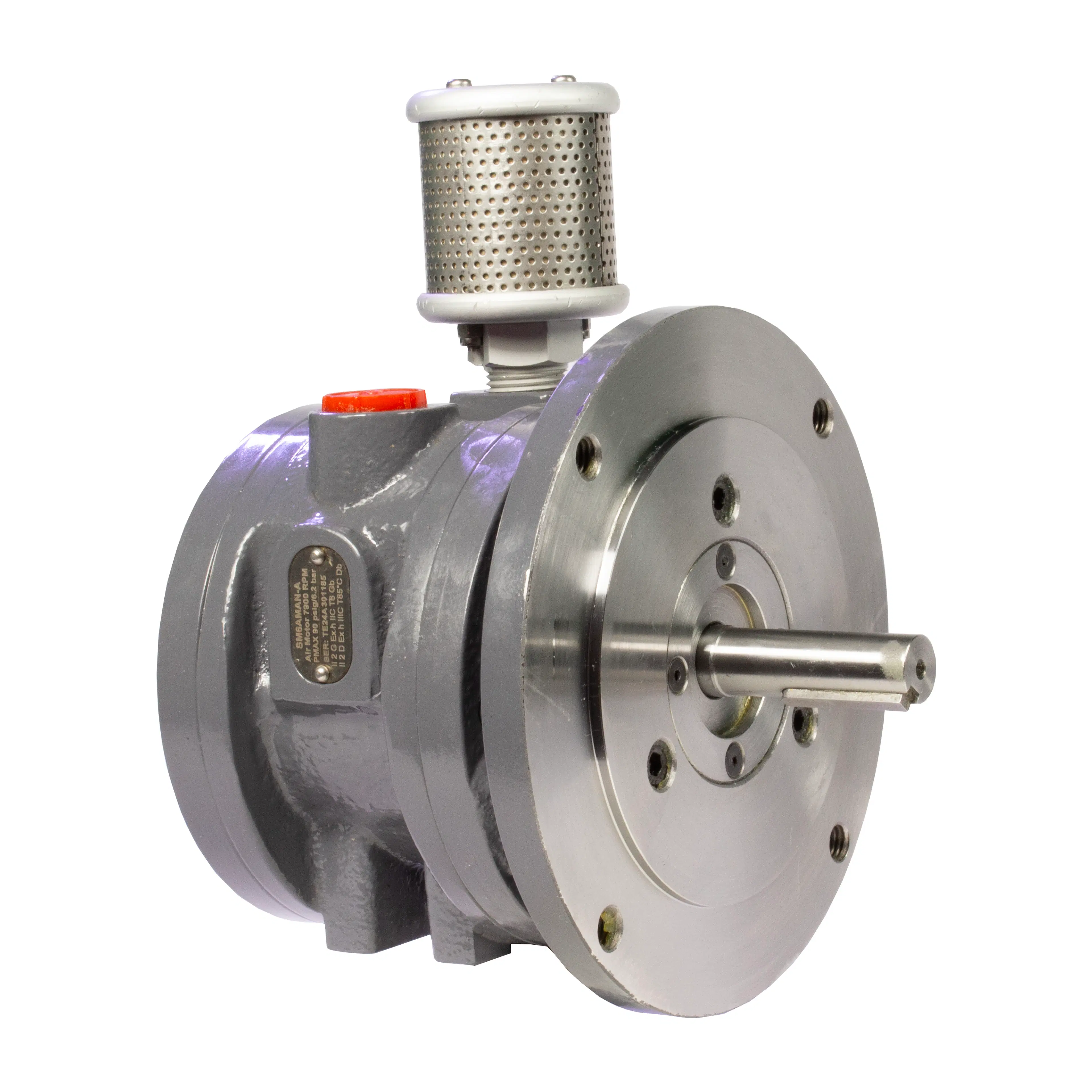SM6AMA-A | Lube-Free Multi-Vane Air Motor, 5/8 Round Keyed, 3.6HP, 5.3ft-lb, 7900 RPM, Foot/Face Mount