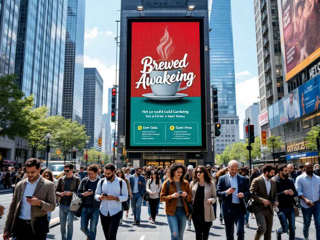 Digital billboard DOOH advertising example in urban setting