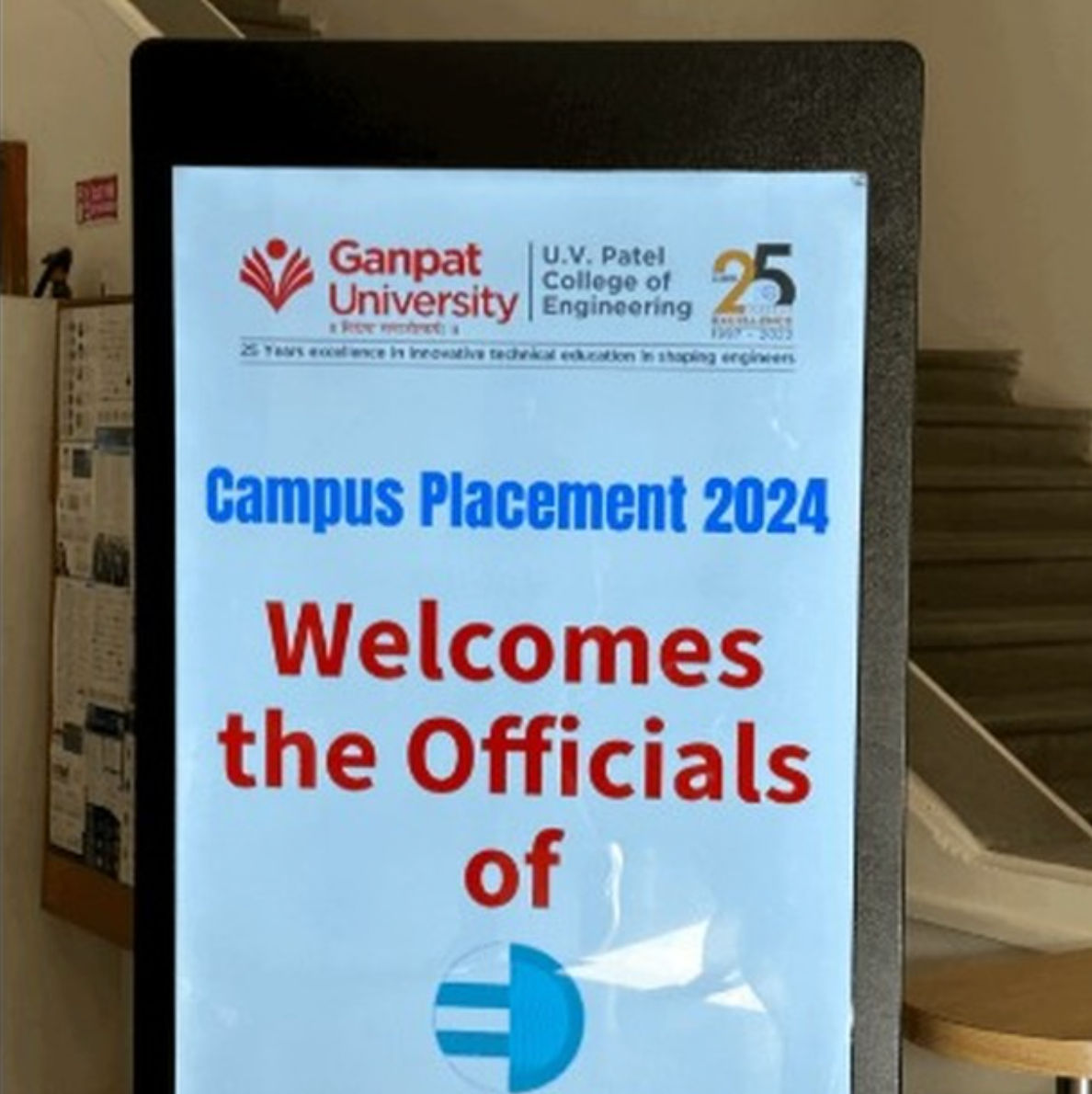 Ganpat University digital signage installation