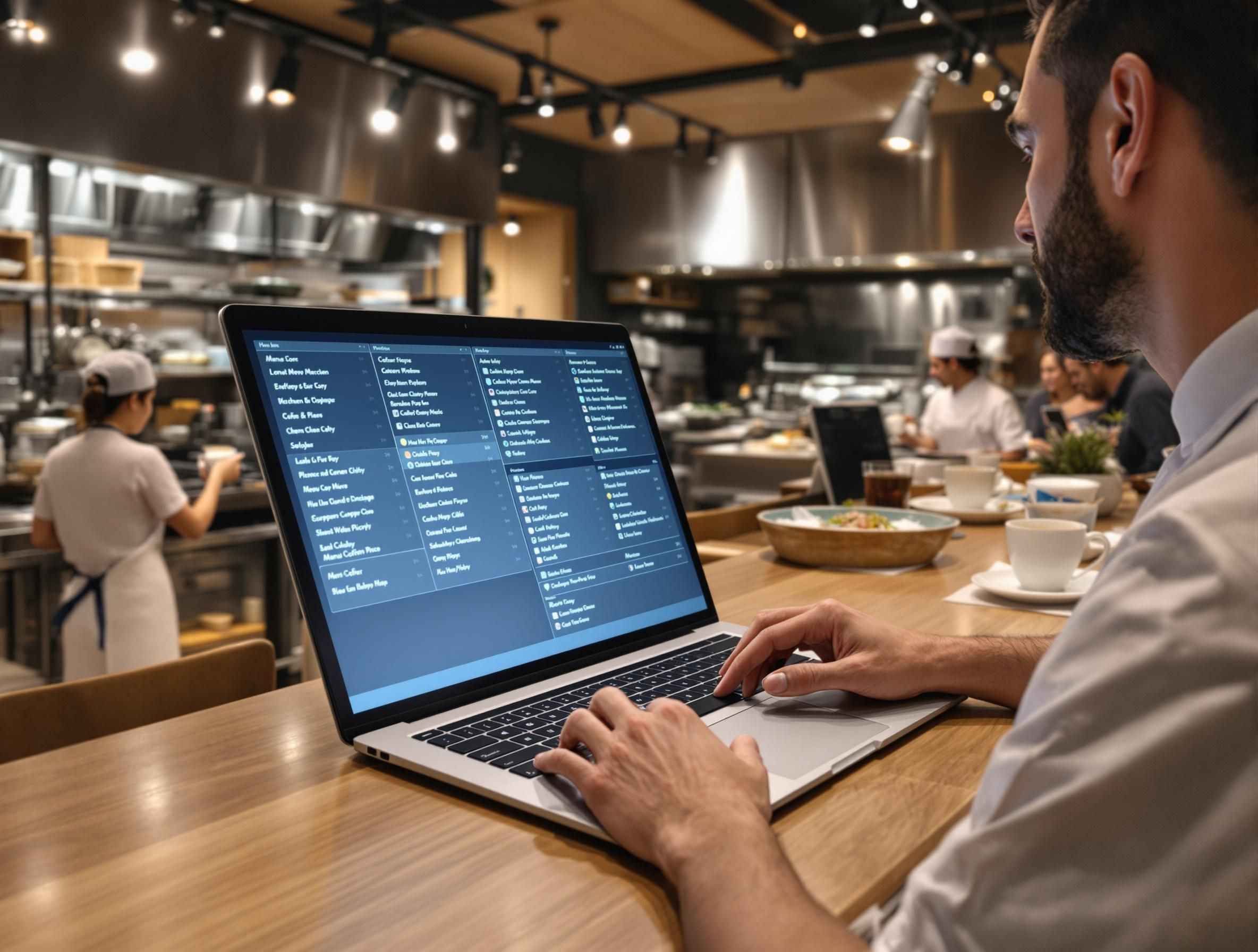 Restaurant digital menu board display showing food items