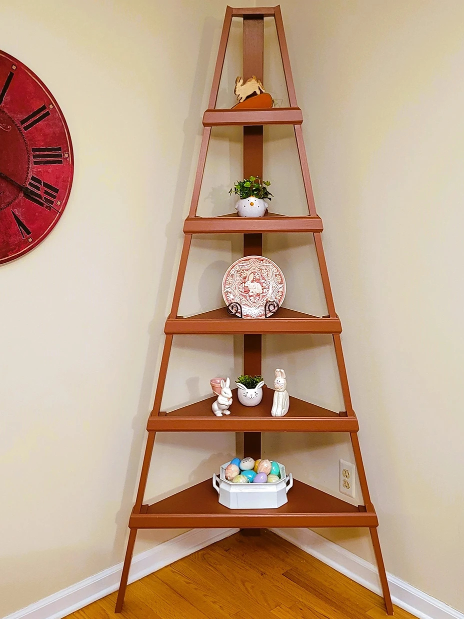Hand-crafted custom hardwood corner cabinet by Daniel Flint of Flint's Woodshop