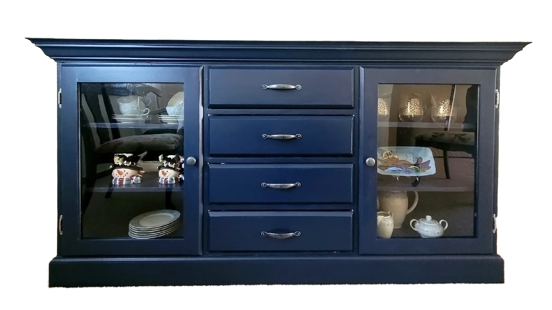 Hand-crafted custom white oak buffet table by Daniel Flint of Flint's Woodshop