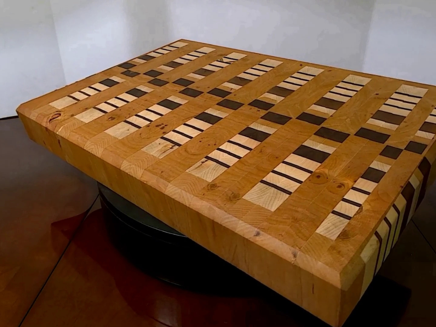 Side view of Classic End-Grain Charcuterie Surface, hand-rubbed, food-safe
