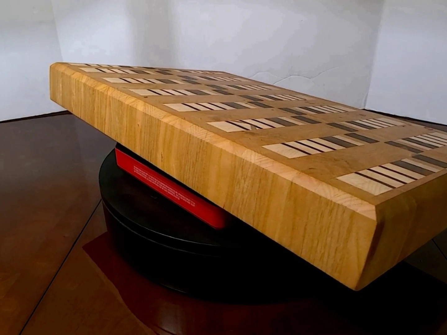 Alternate angle of Classic End-Grain Charcuterie Surface, ideal for serving or